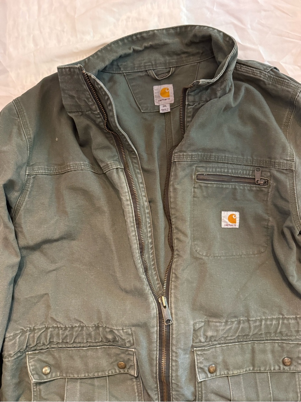 Carhartt Men's Olive Green Canvas Field Jacket